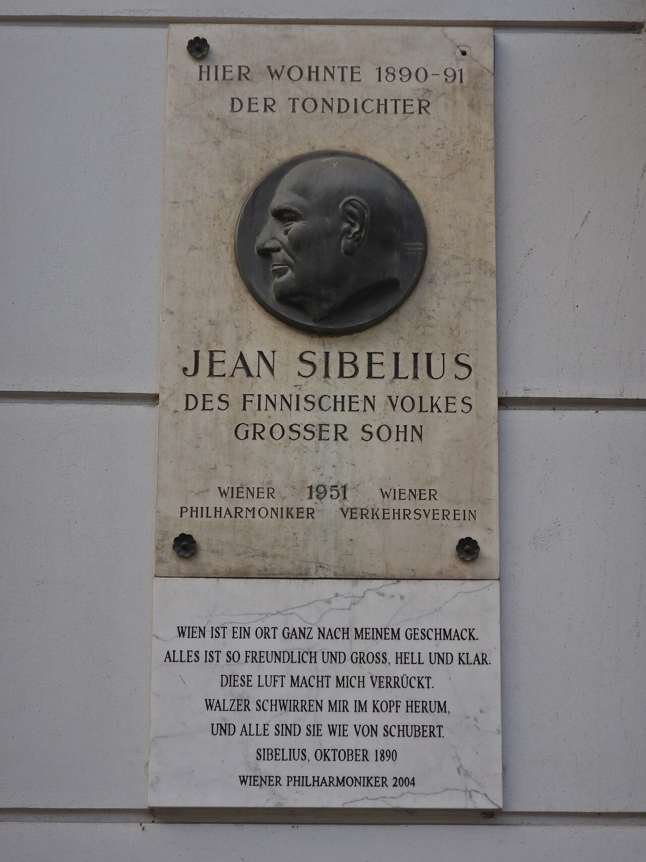 Gedenktafel für Jean Sibelius by Oskar Thiede