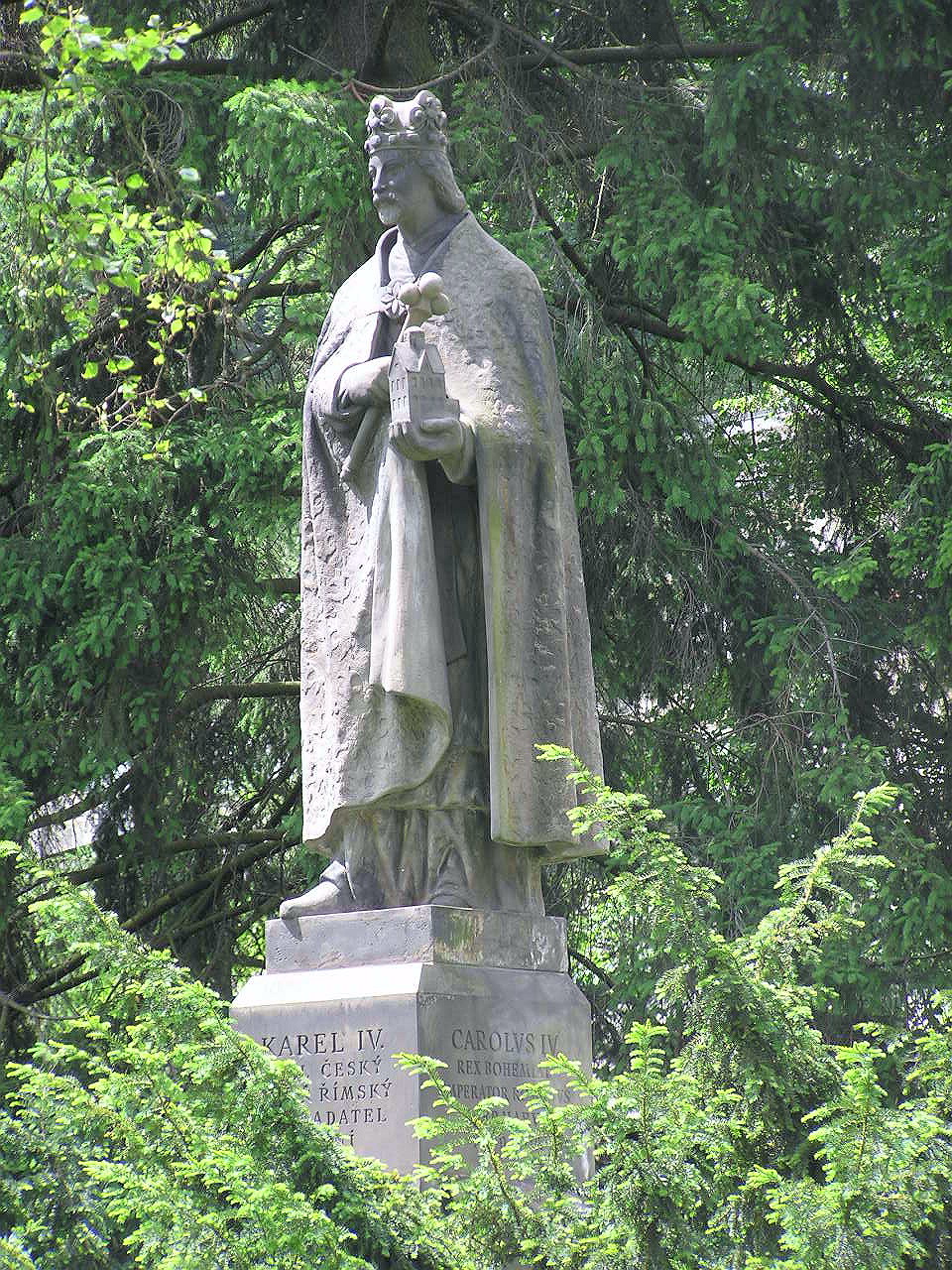 Statue of Charles IV in Karlovy Vary by Otakar Švec