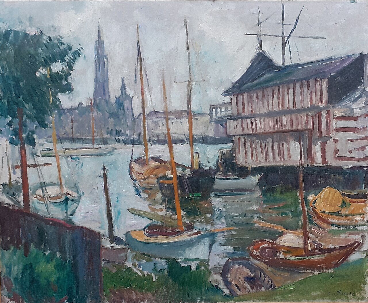 Bassin des yachts à Sainte-Anne, Anvers by Othon Friesz