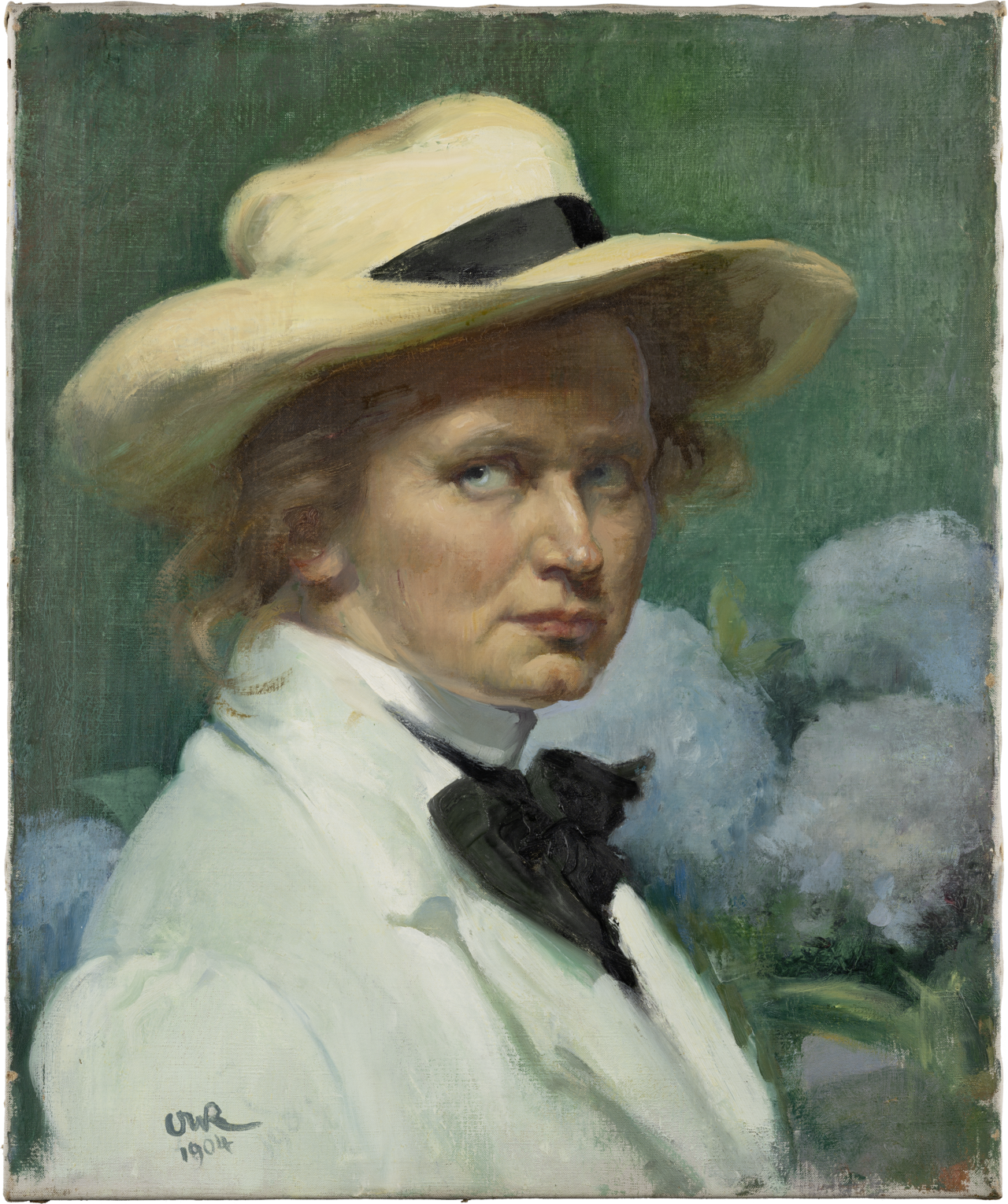 Self-Portrait with a Hat by Ottilie Roederstein