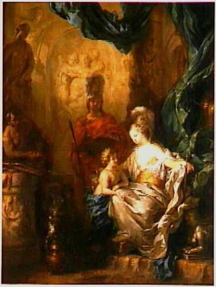 Dido with Ascanius and Aeneas by Ottmar Elliger the Younger