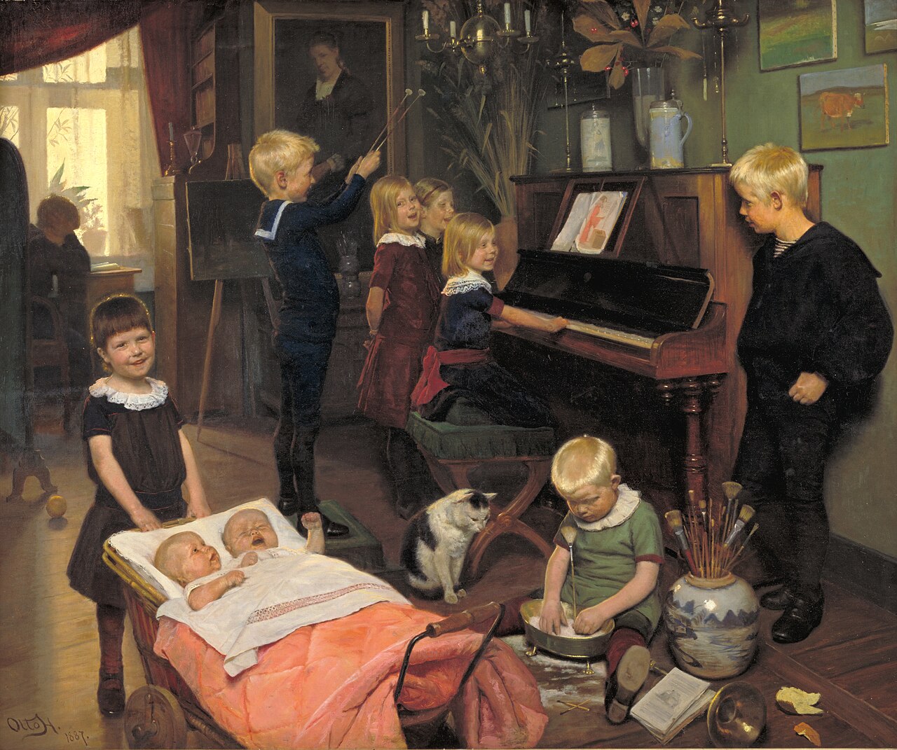 A Concert: The Artist's Children and their Playmates by Otto Carl Bentzon Haslund