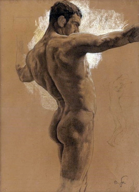 Male nude. by Otto Greiner