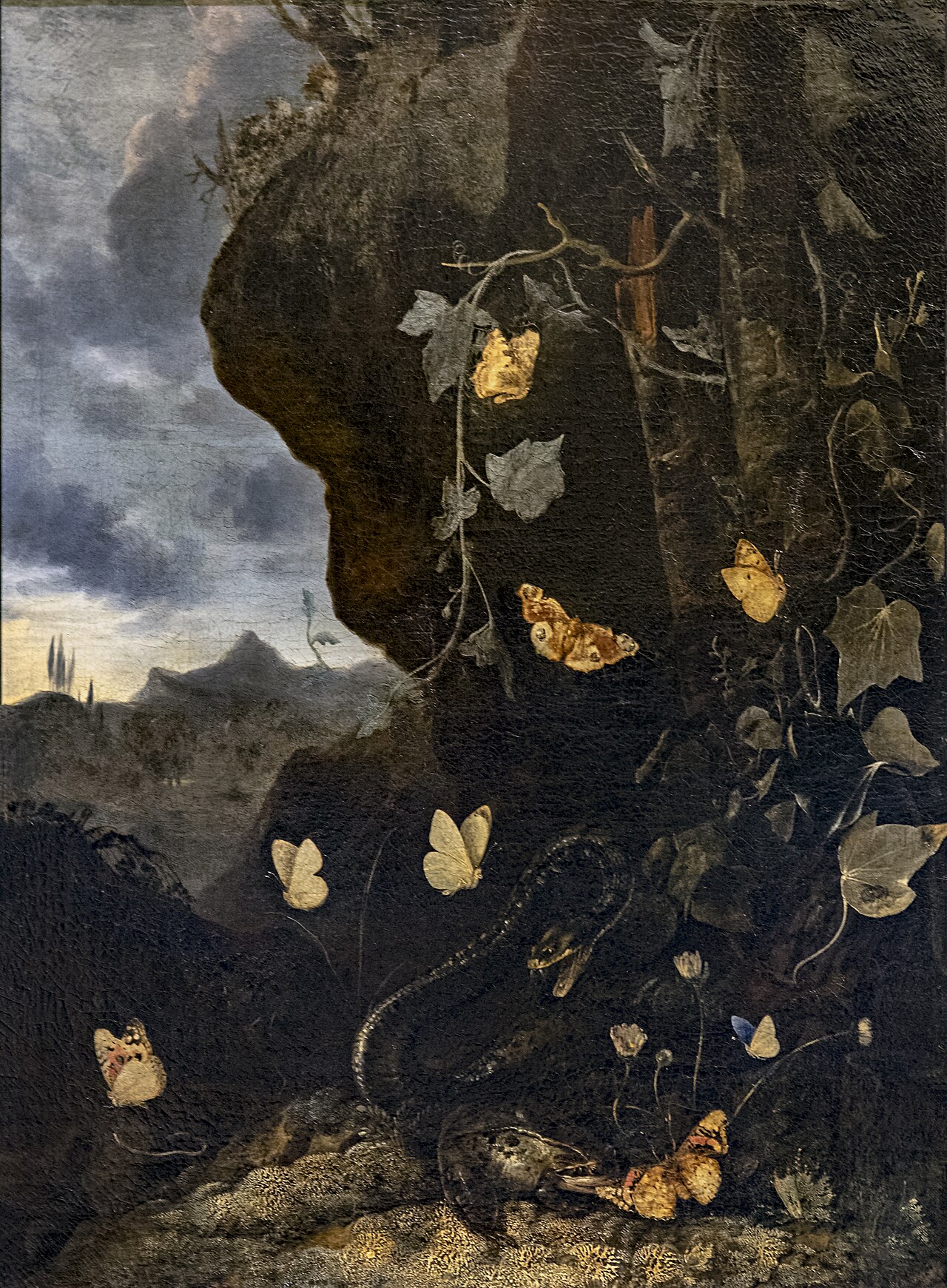 Snakes, toads and butterflies by Otto Marseus van Schrieck