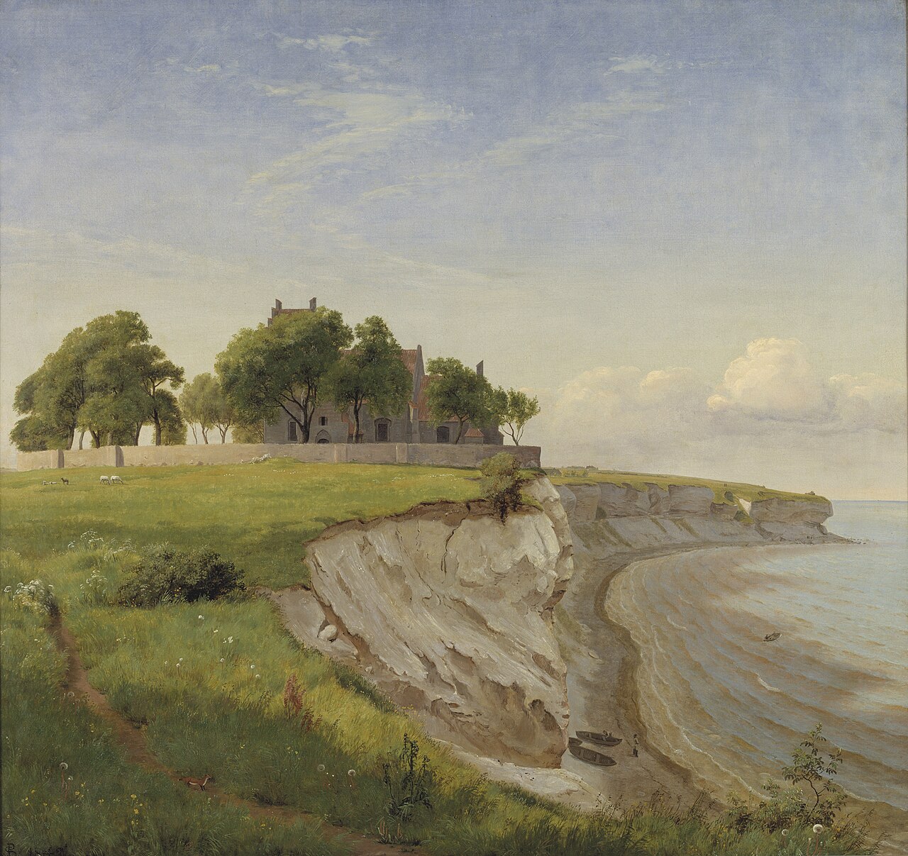 Højerup Church on the Cliffs of Stevns, Zealand by P. C. Skovgaard
