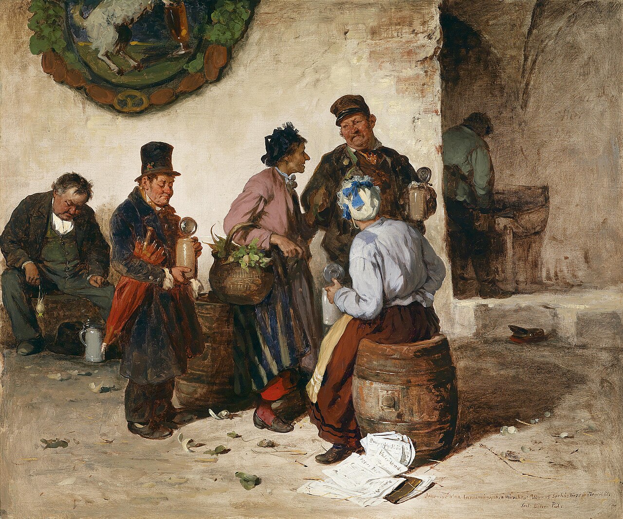 The Beer Garden Regulars by Pál Böhm