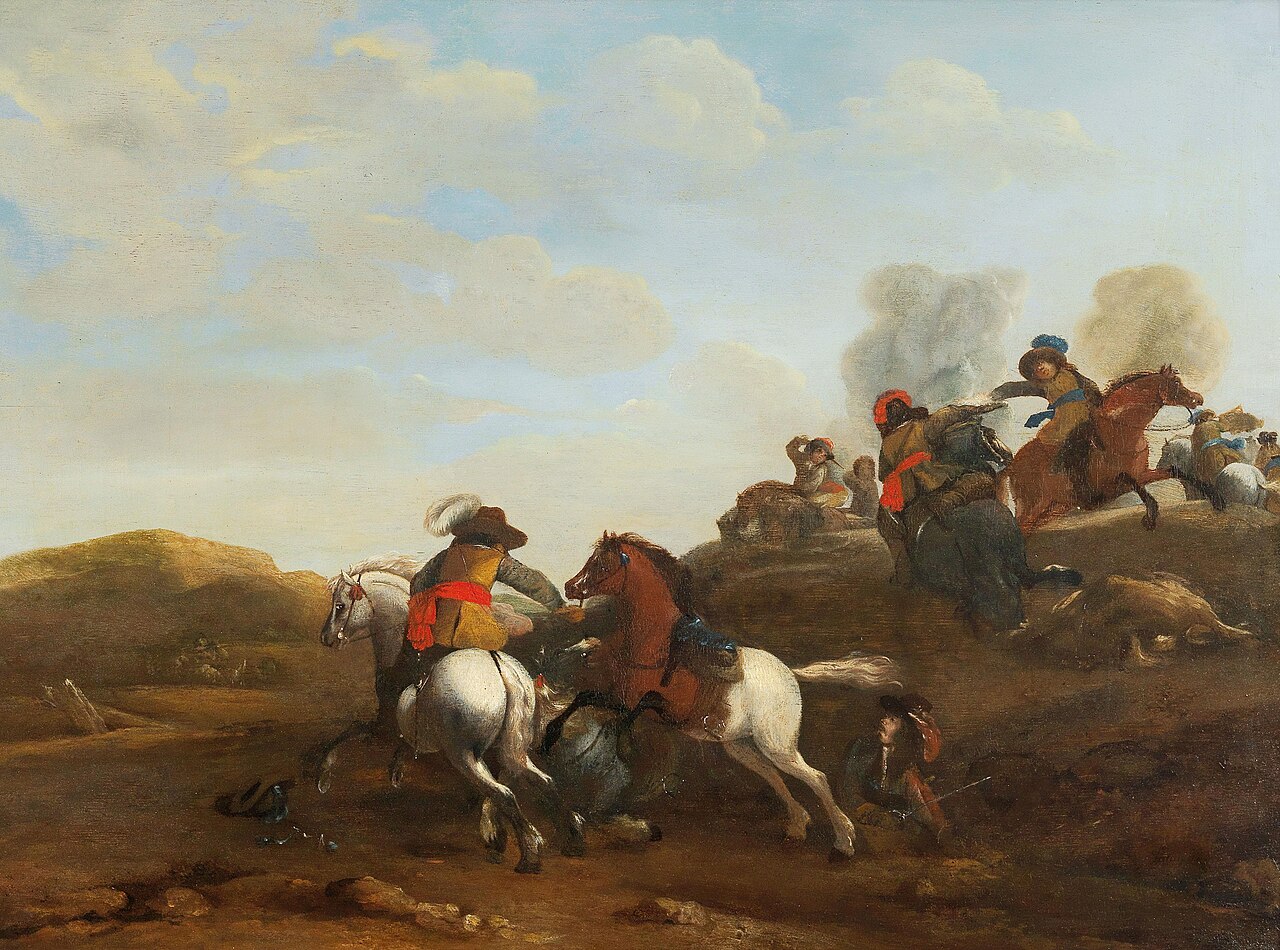 A cavalry engagement by Palamedes Palamedesz.