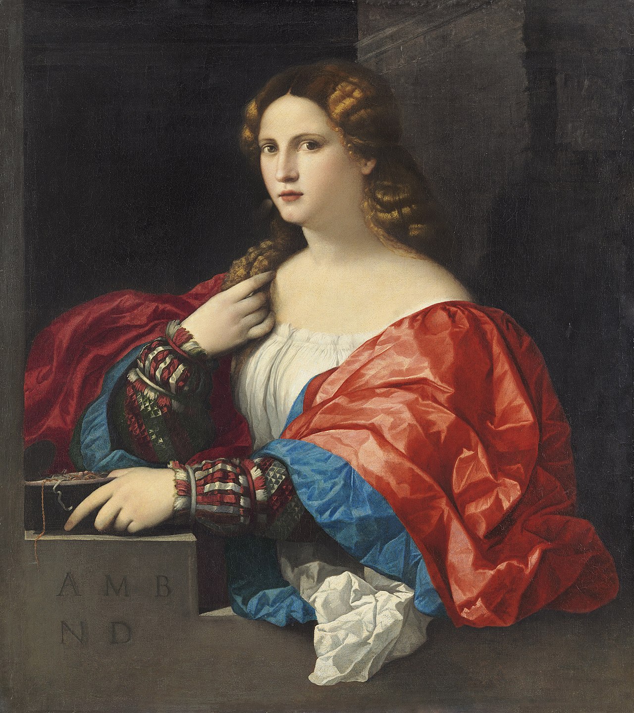 Portrait of a young woman known as "La Bella" by Palma Vecchio