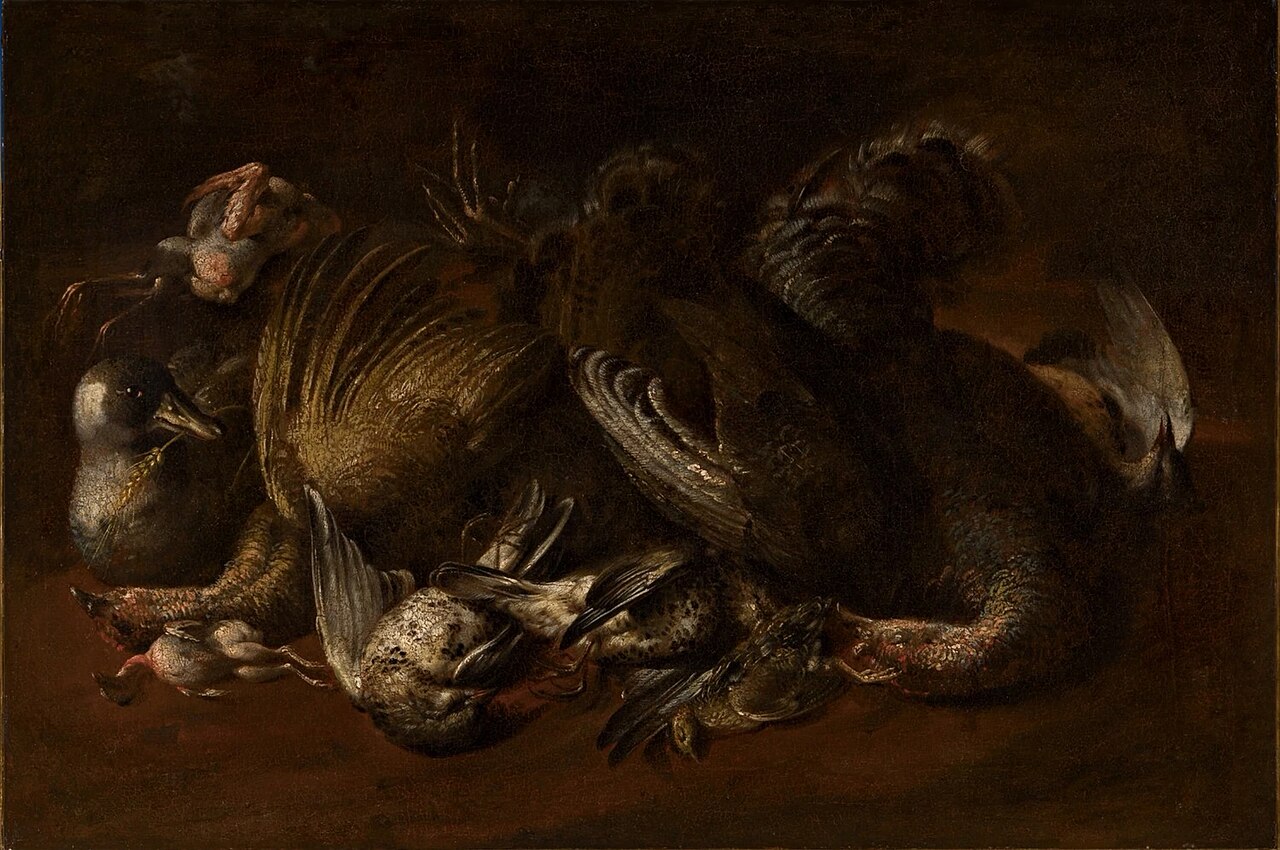 Still life with birds by Paolo Antonio Barbieri