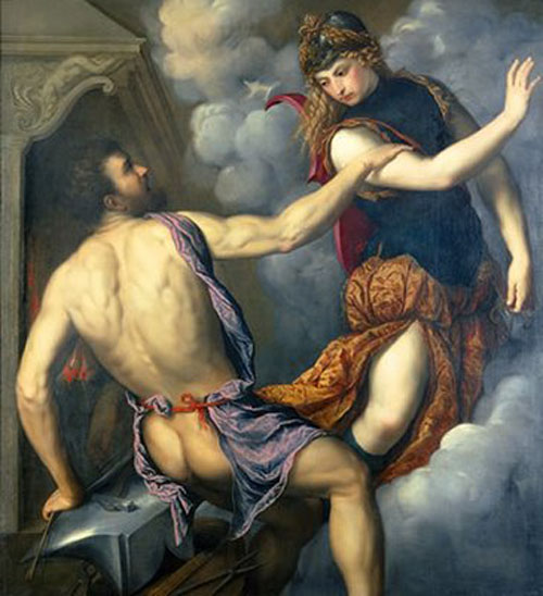 Athena Scorning the Advances of Hephaestus by Paris Bordone