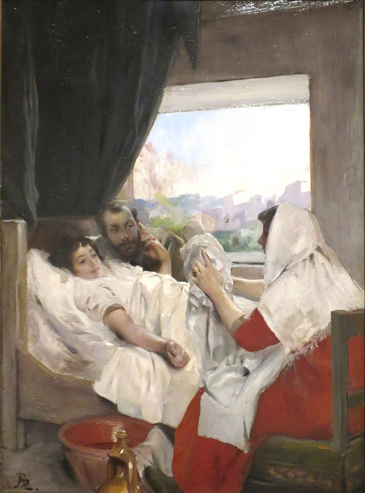 The First Morning (Albert and Charlotte Dubray Besnard and their Son, Robert) by Paul-Albert Besnard