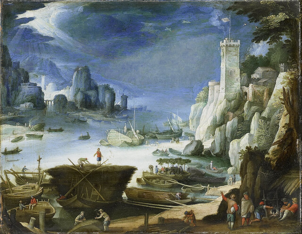 River view with Large Rock by Paul Bril