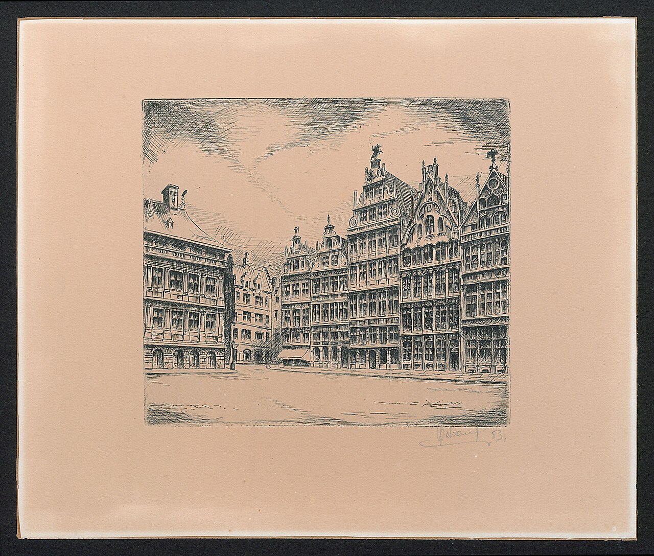 Gildehuizen op de Grote Markt by Paul Delvaux