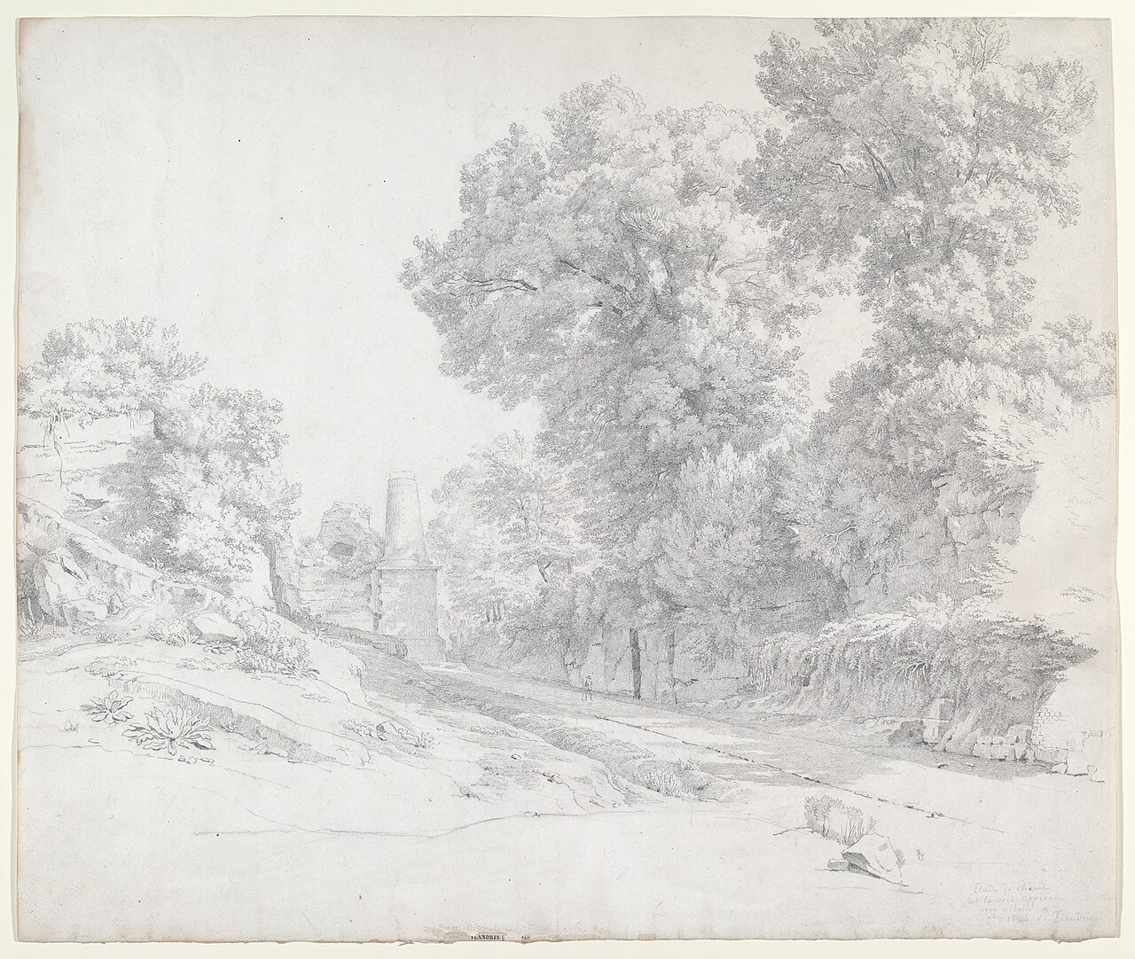 Oaks along the Appian Way near Albano by Paul Flandrin