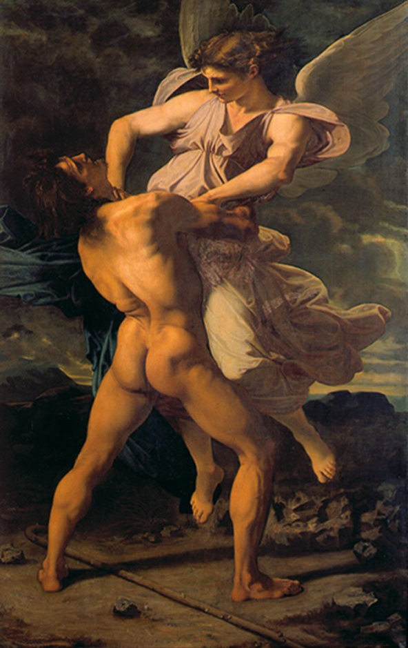 Jacob wrestles with the angel by Paul-Jacques-Aimé Baudry