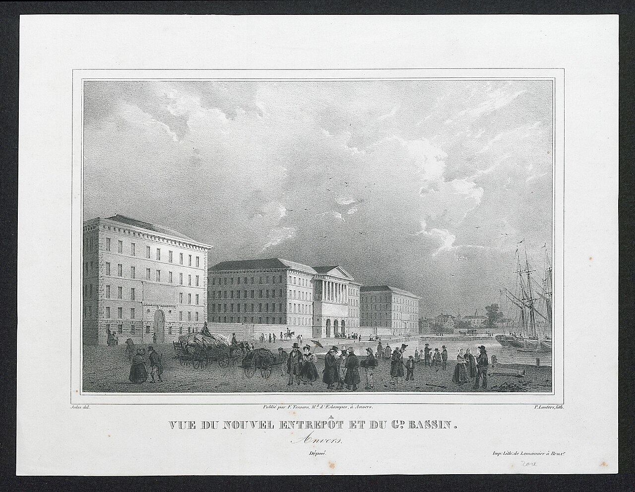 Zicht op het nieuwe stapelhuis van Antwerpen by Paul Lauters