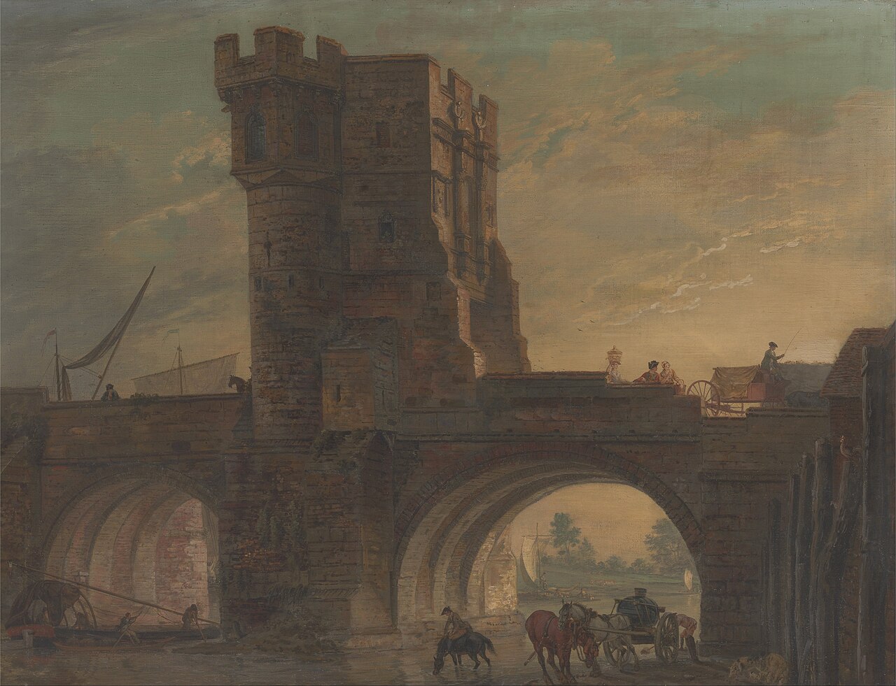 Old Bridge at Shrewsbury by Paul Sandby