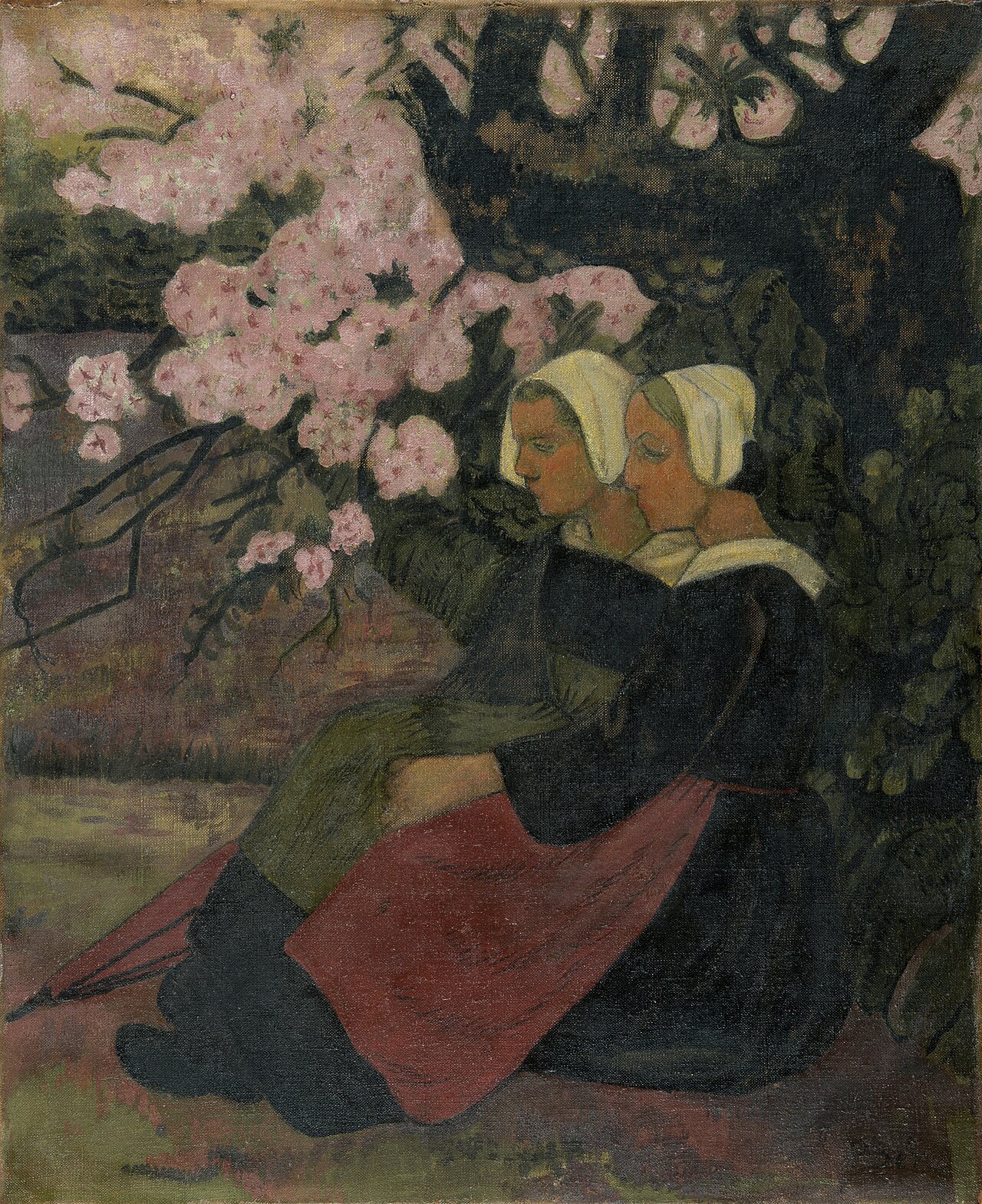 Two Breton Women under an Apple Tree in Flower by Paul Sérusier