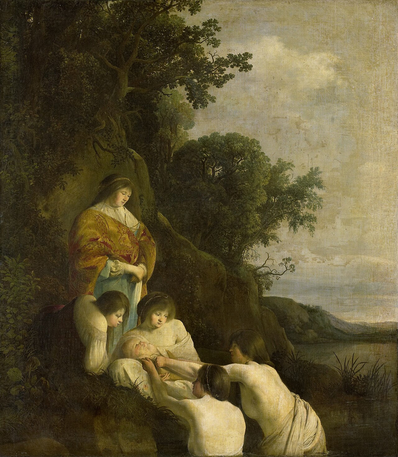 Pharao's daughter discovers Moses in the rush basket by Paulus Bor