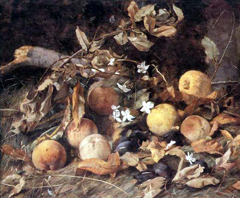 Still life with fruits by Pedro Lira Rencoret