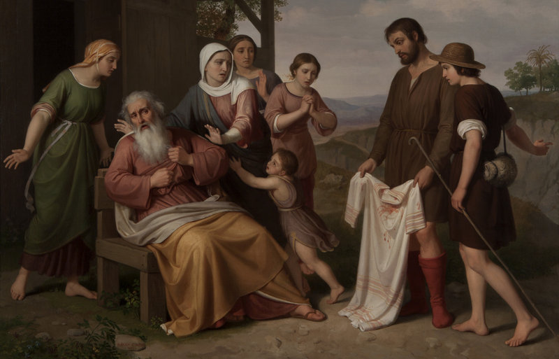 Jacob receives Joseph's bloody tunic by Pelegrí Clavé