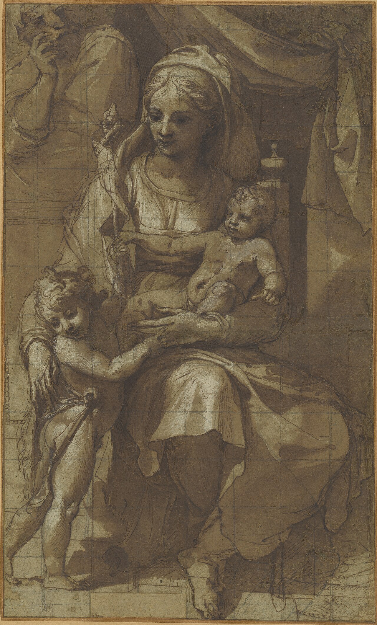 The Holy Family with the Infant John the Baptist by Pellegrini Tiballdi