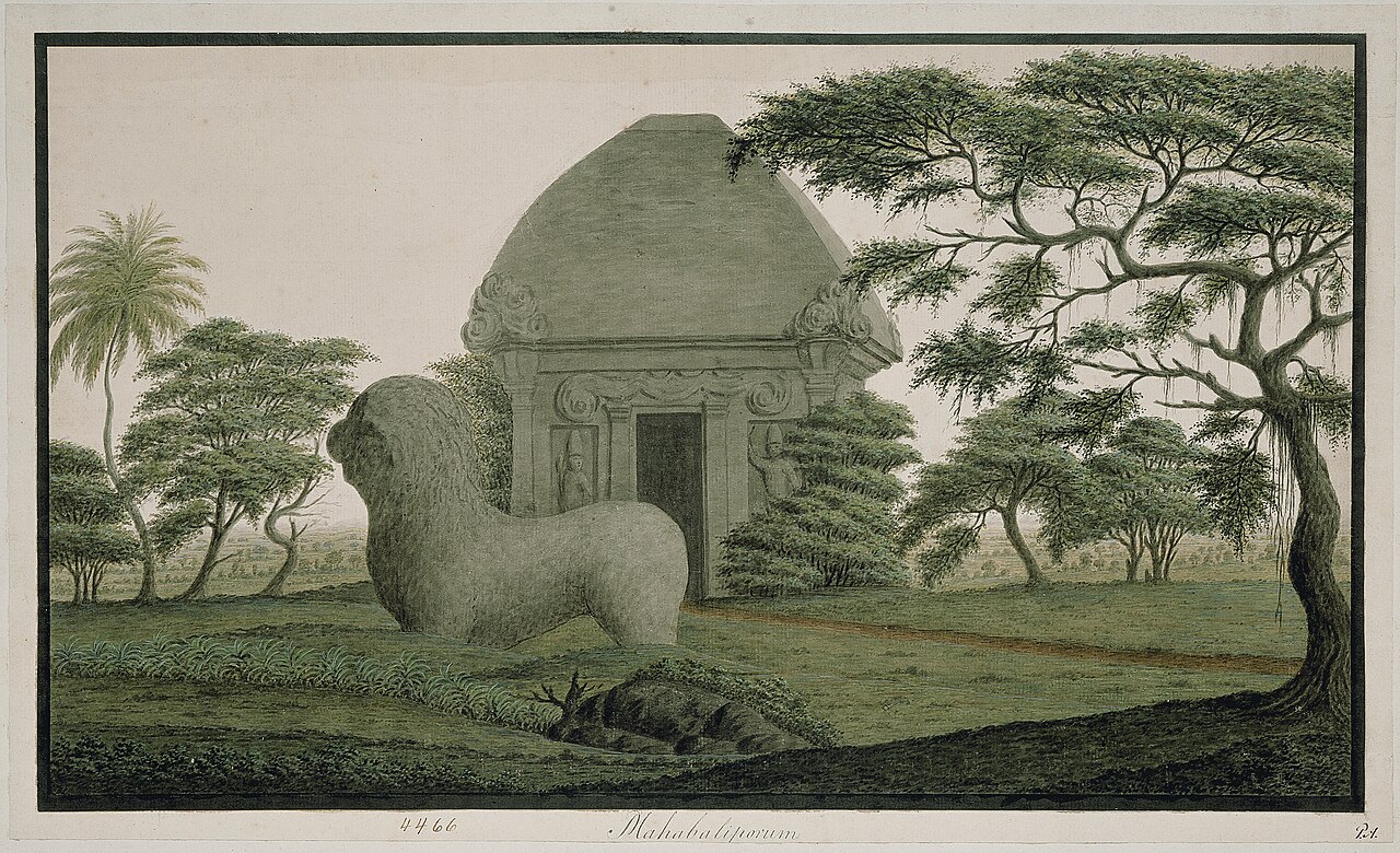 The old stone monument at Mahabalipuram near Madras by Peter Anker