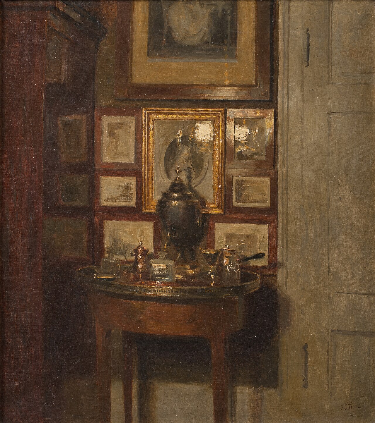 Interior with a samovar. Evening by Peter Ilsted
