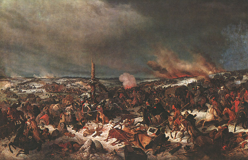 Crossing the Berezina River on 17 (29) November 1812 by Peter von Hess