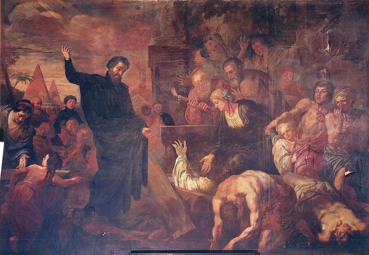 Saint Francis Xavier raises someone from the dead by Peter Ykens