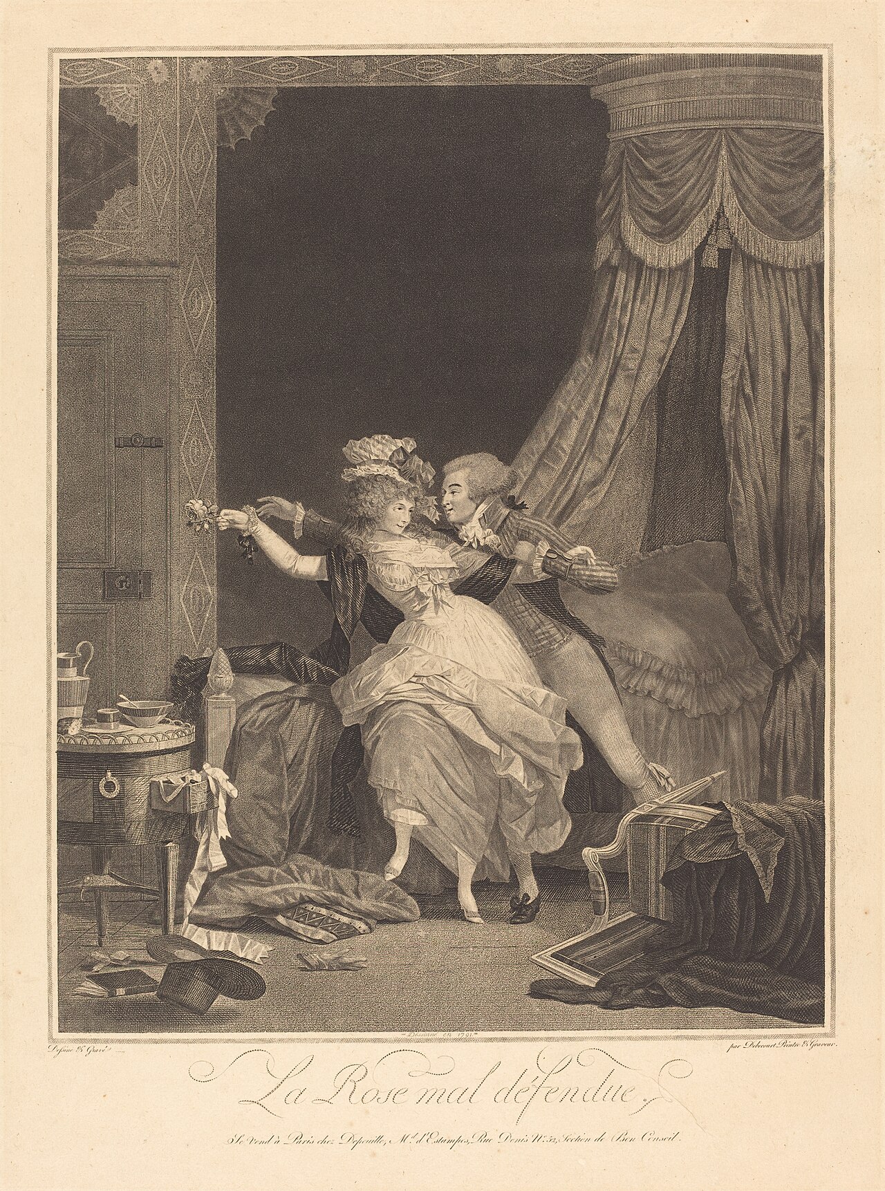 La Rose mal defendue (The Poorly Defended Rose) by Philibert-Louis Debucourt