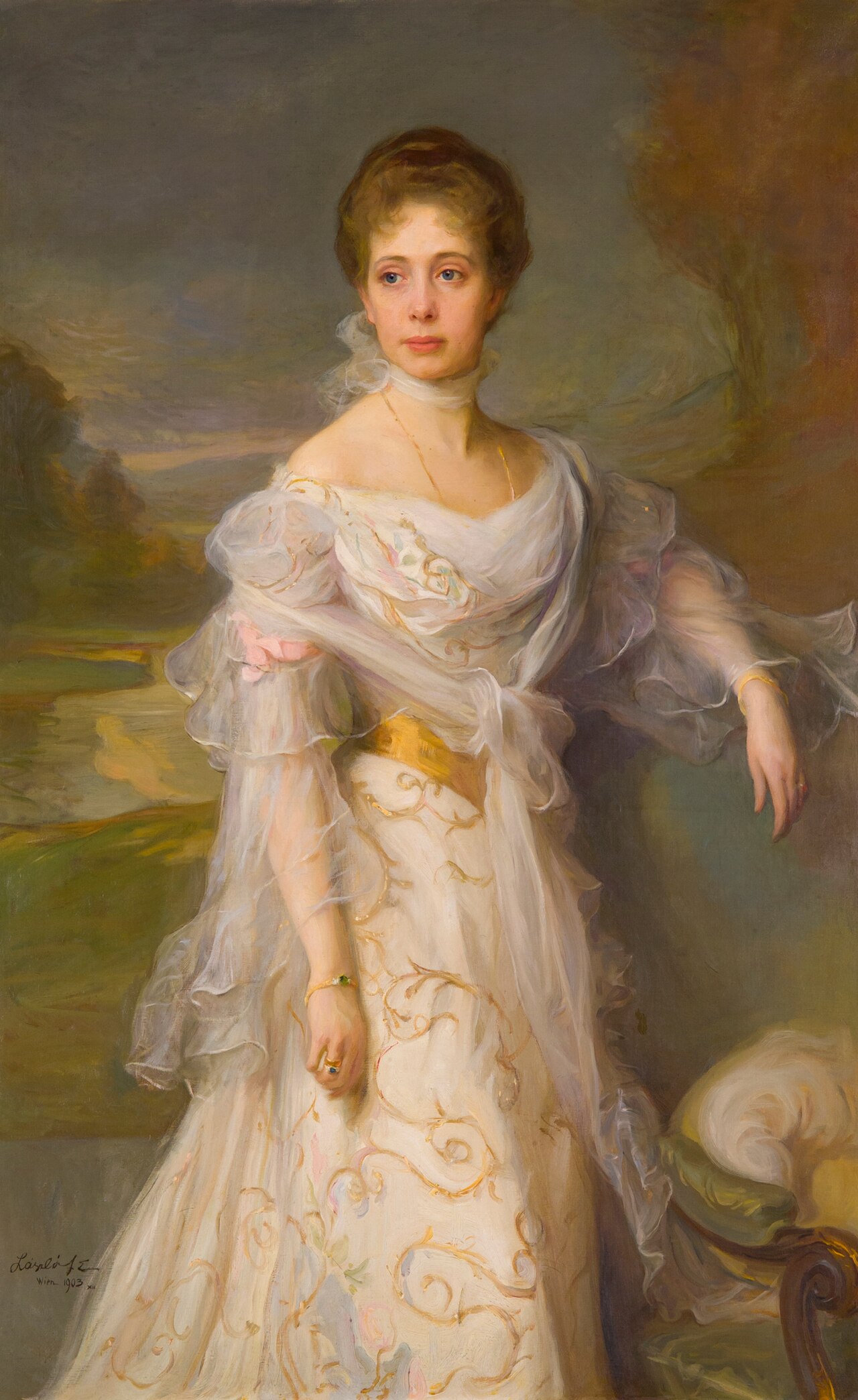 Portrait of Archduchess Elisabeth Amalie of Austria, Princess of Liechtenstein by marriage by Philip de László
