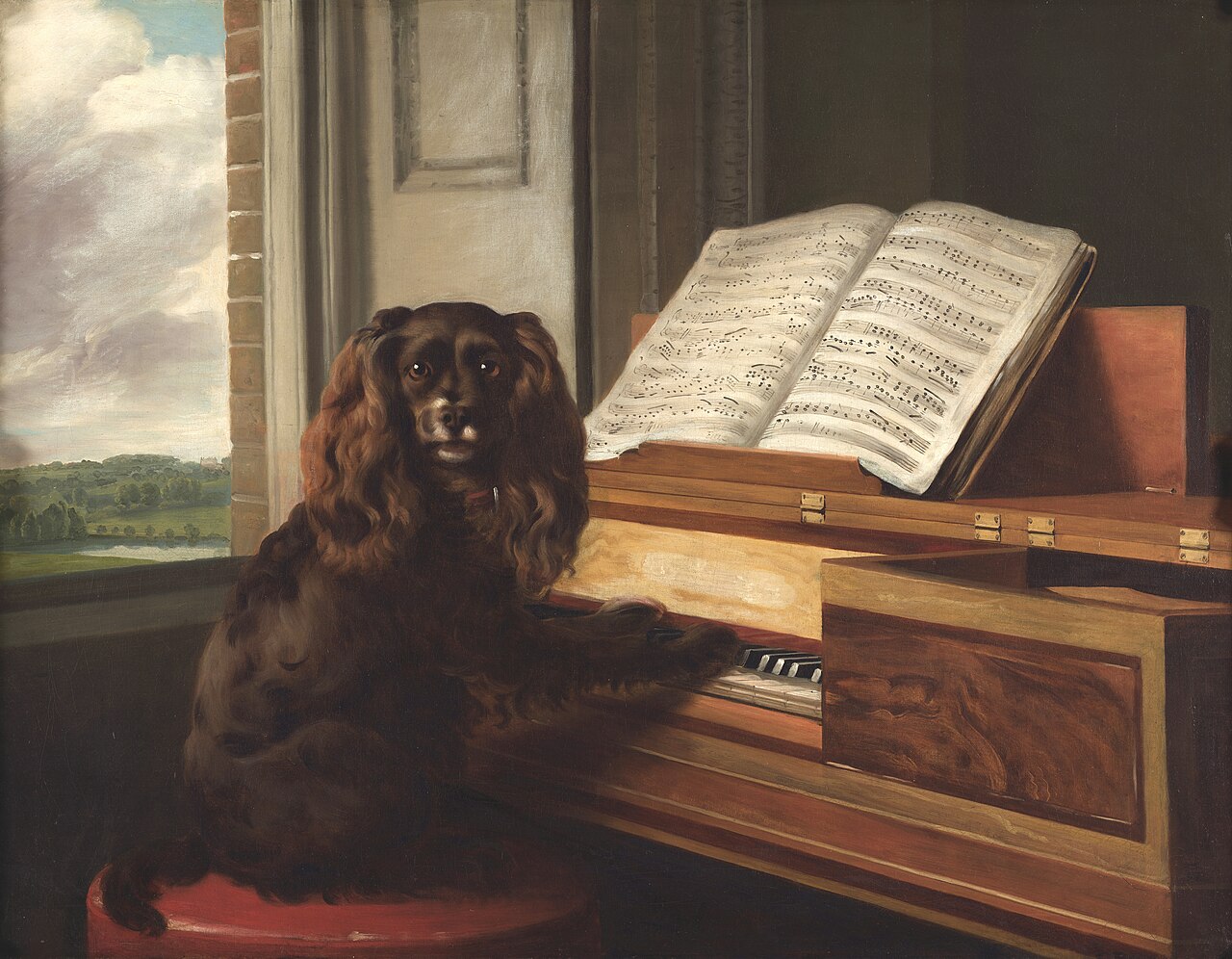 Portrait of an Extraordinary Musical Dog by Philip Reinagle