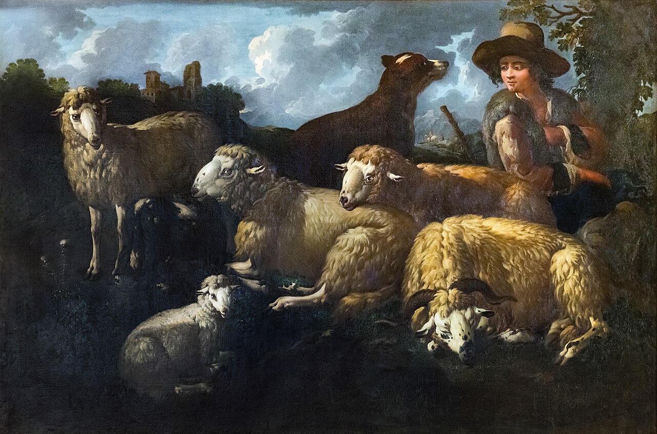 Shepherd and sheeps by Philipp Peter Roos