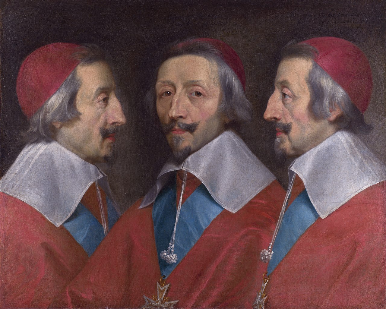 Triple portrait of Cardinal de Richelieu by Philippe de Champaigne