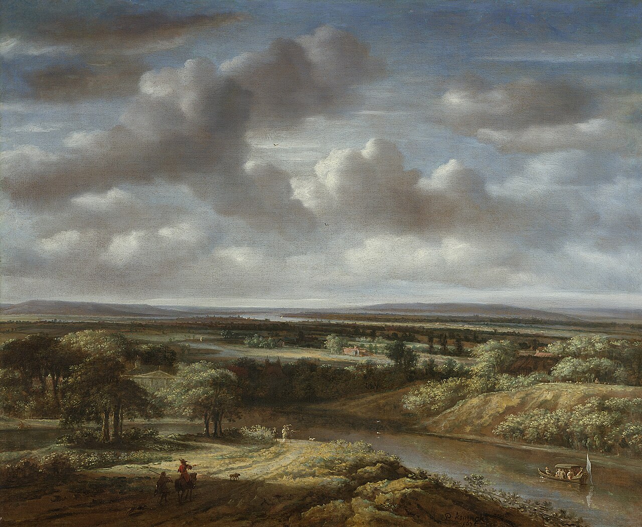 River landscape by Philips Koninck