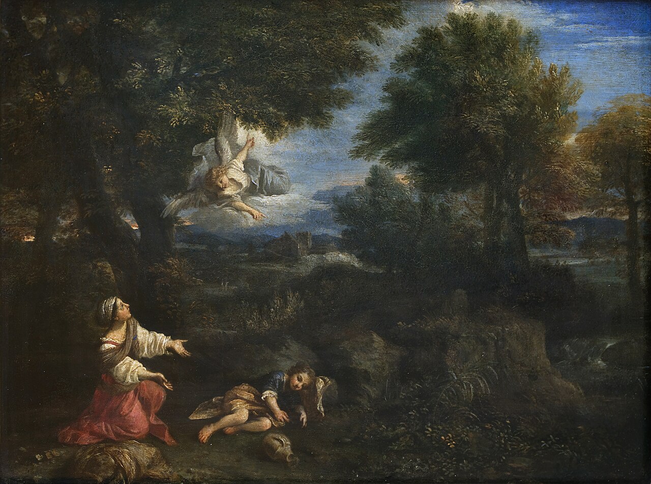 Landscape with Hagar and the Angel by Pier Francesco Mola