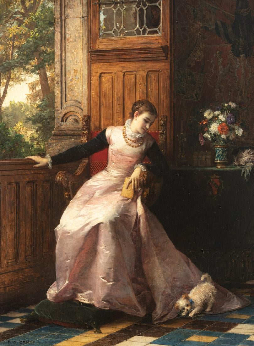 Interrupted Reading by Pierre Charles Comte