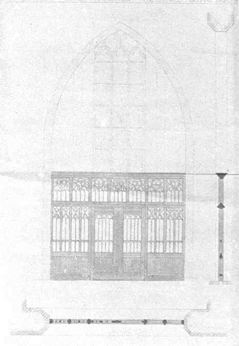 Design for a screen for the Bloedkapel in the Sint-Petruskerk in Boxtel by Pierre Cuypers