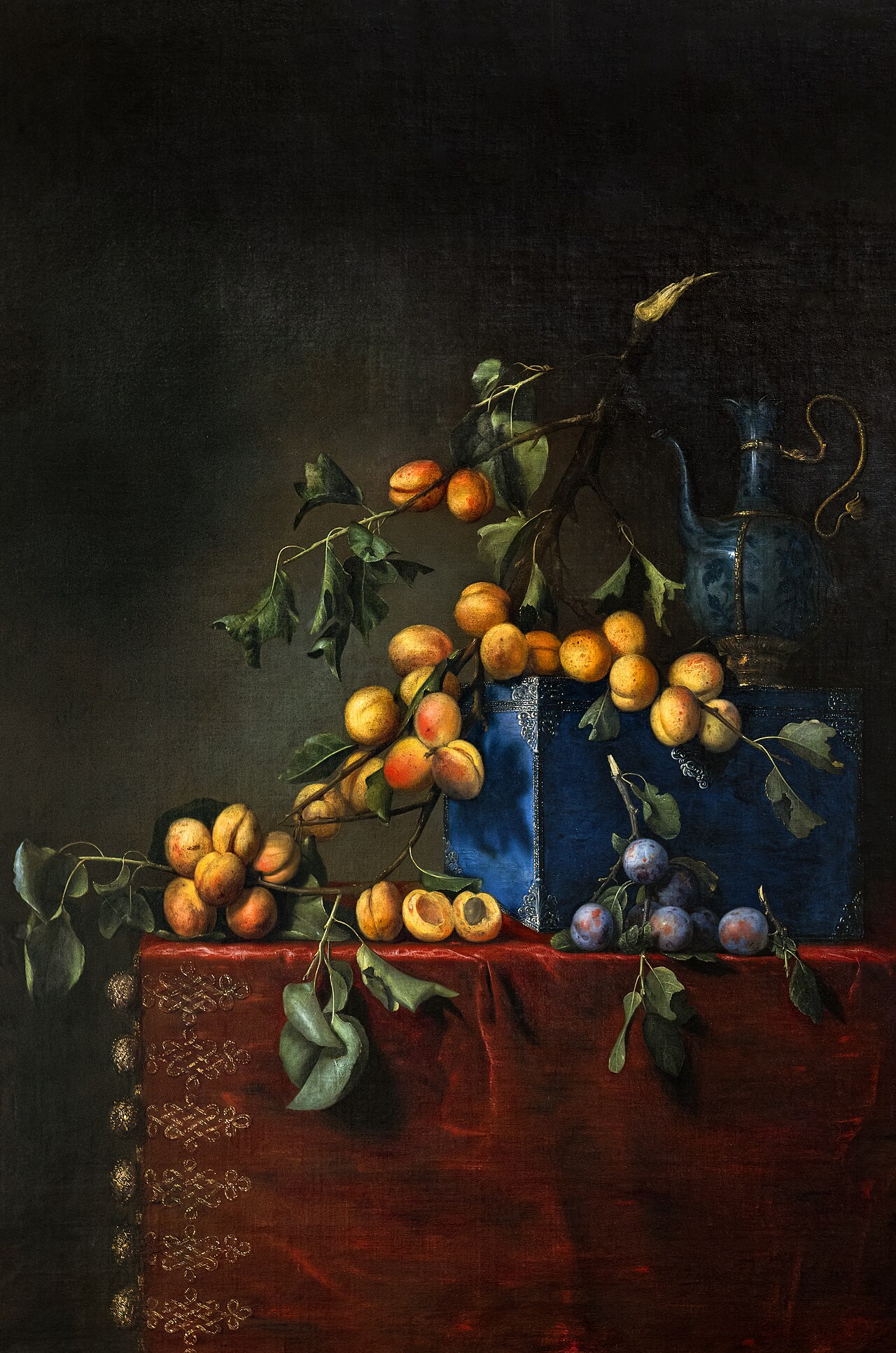 Still Life with Plums and Apricots by Pierre Dupuis