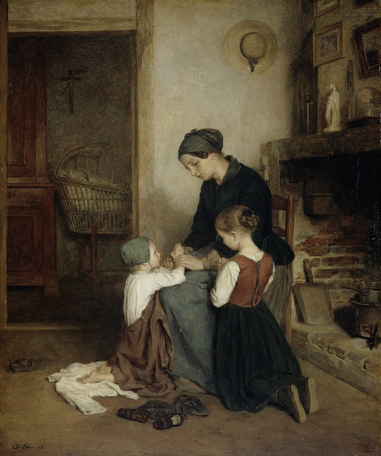 The Evening Prayer by Pierre Édouard Frère