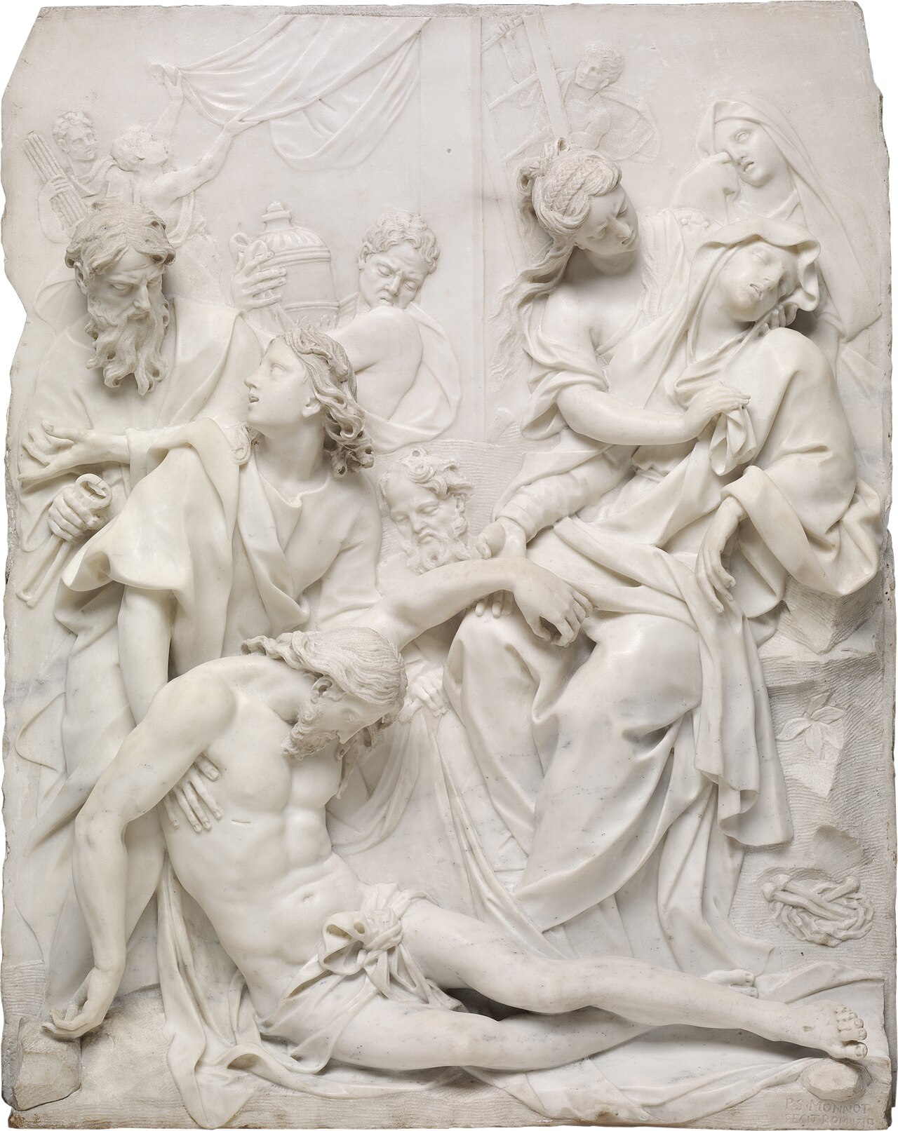 The Virgin Mary Swooning over the Dead Body of Christ at the Foot of the Cross by Pierre-Étienne Monnot