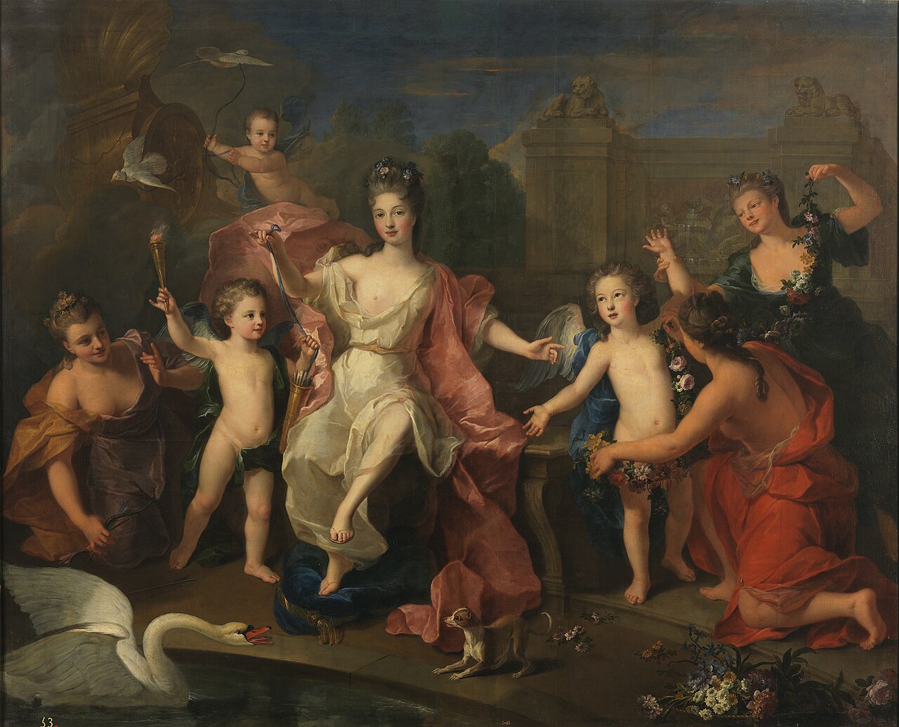 The Duchess of Burgundy with her two sons, the Dukes of Brittany and Anjou (future Louis XV) by Pierre Gobert
