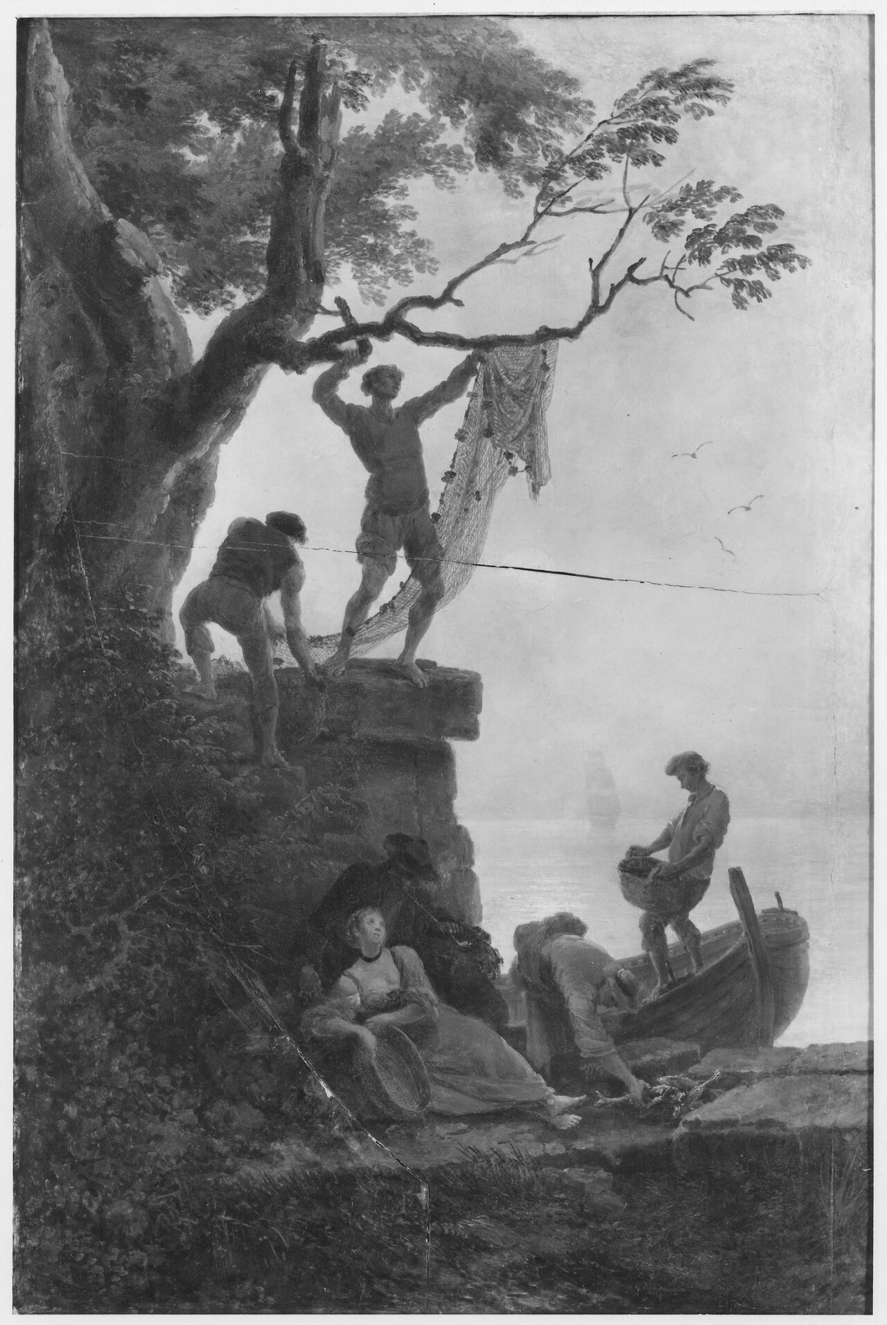 Fishermen at the Shore by Pierre-Jacques Volaire