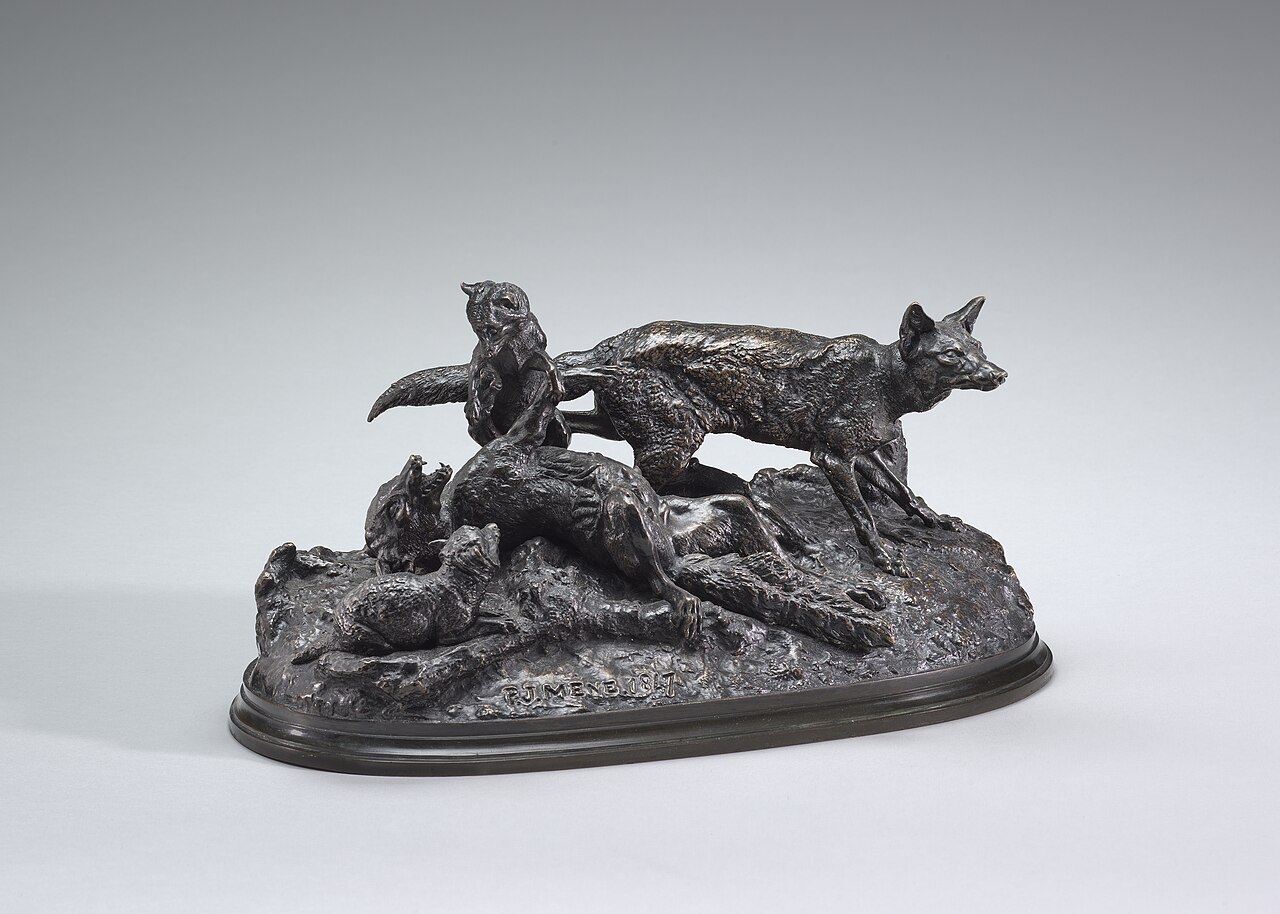 A Family of Foxes by Pierre-Jules Mêne