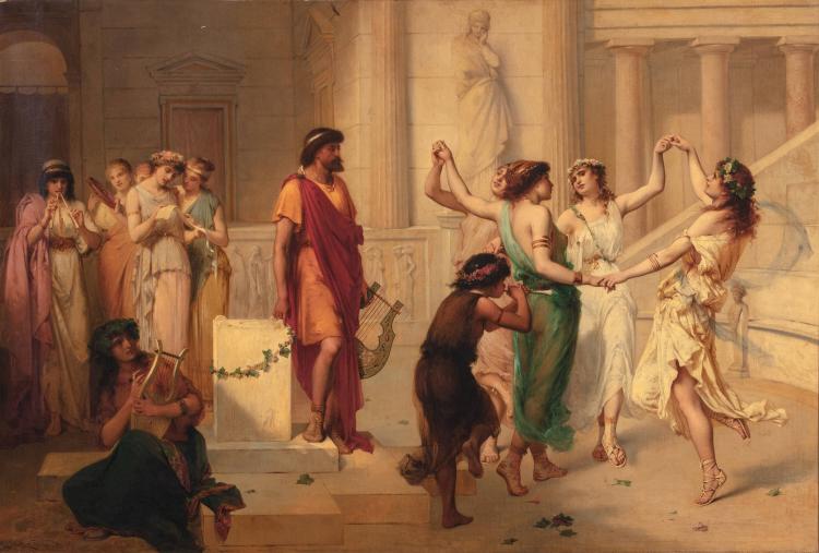 Music, The Nine Muses by Pierre Olivier Joseph Coomans