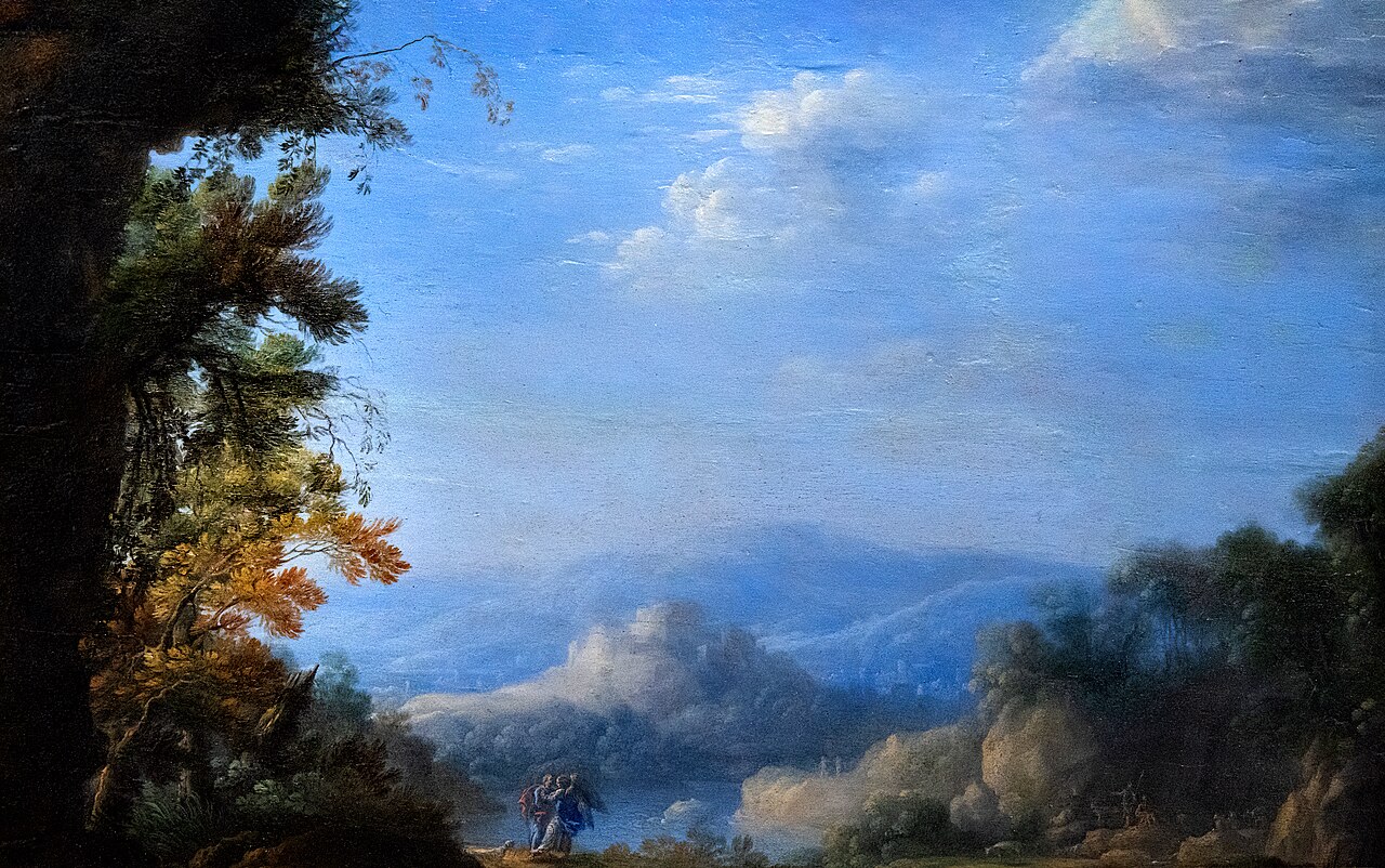 Landscape with Jacob wrestling the angel by Pierre Patel