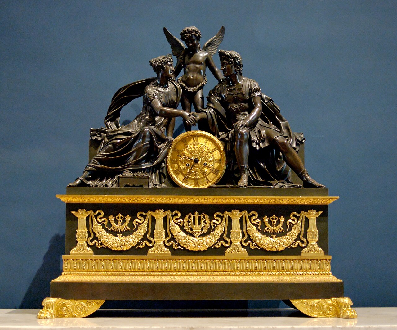 Clock representing Mars and Venus, an allegory of the wedding of Napoleon I and Archduchess Marie Louise of Austria by Pierre Philippe Thomire