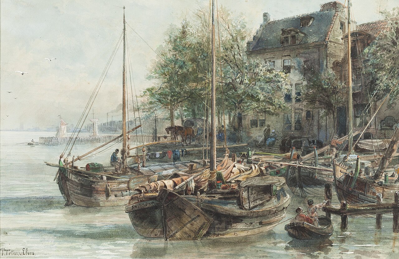 View of a Harbor by Pierre Tetar van Elven