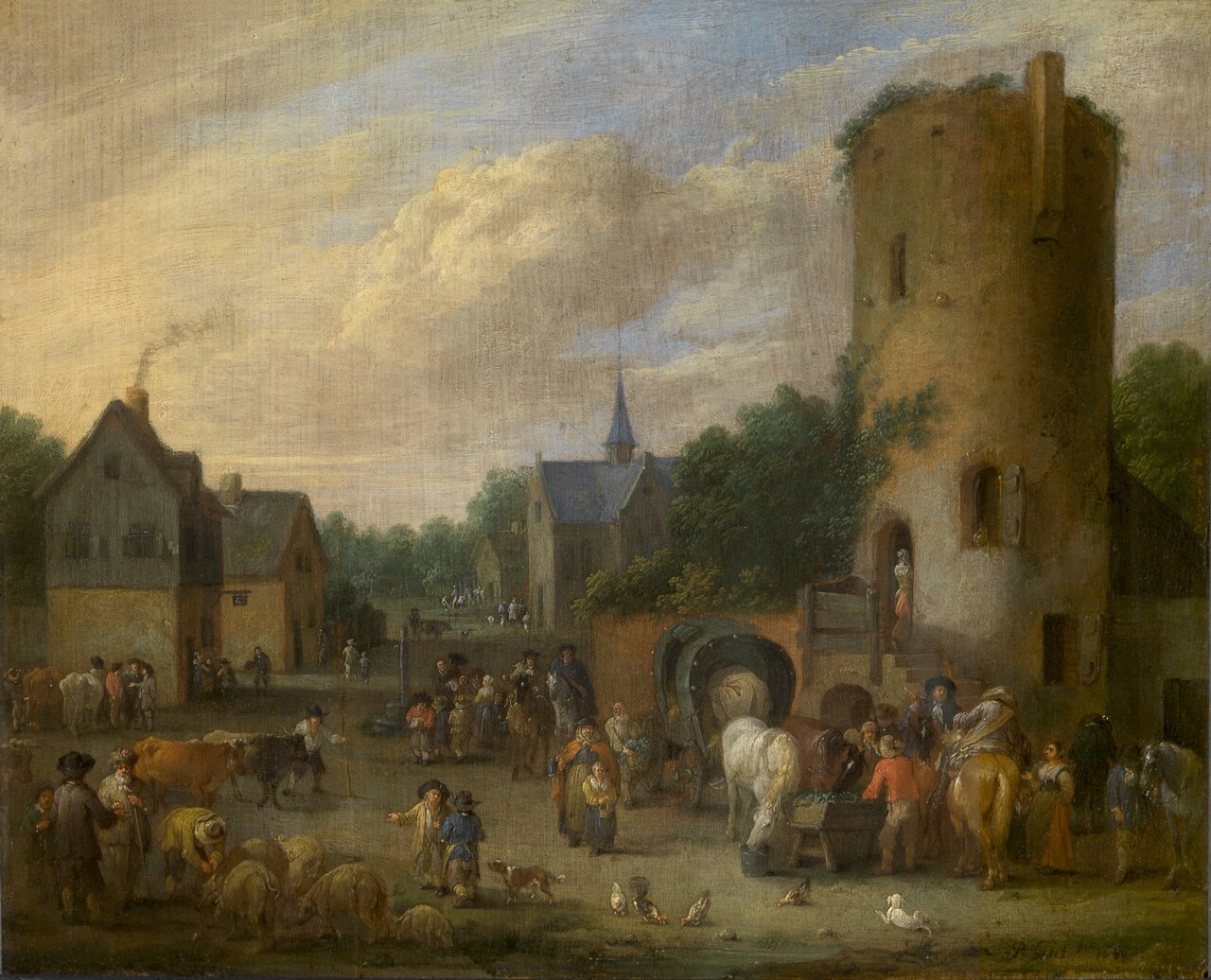 Village Scene by Pieter Bout